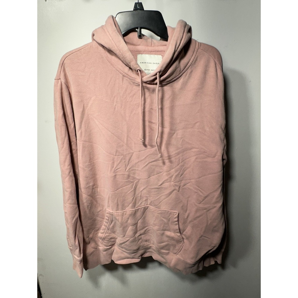 American Eagle Womens XLT Super Soft Pink Pullover Hooded Sweatshirt Hoodie